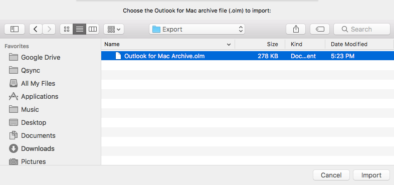 archive folder in outlook 2016 mac